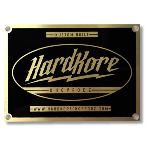 hardcore choprods brass nameplate