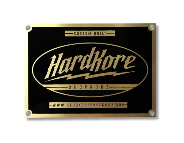 hardcore choprods brass nameplate