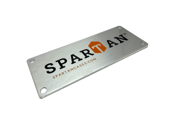 screen print aluminum spartan nameplate